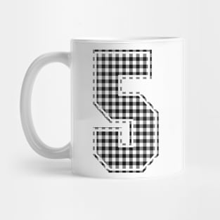 Plaid Number - 5 - Dark Mug